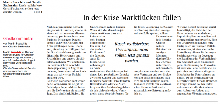 wiener zeitung krise marktlücke